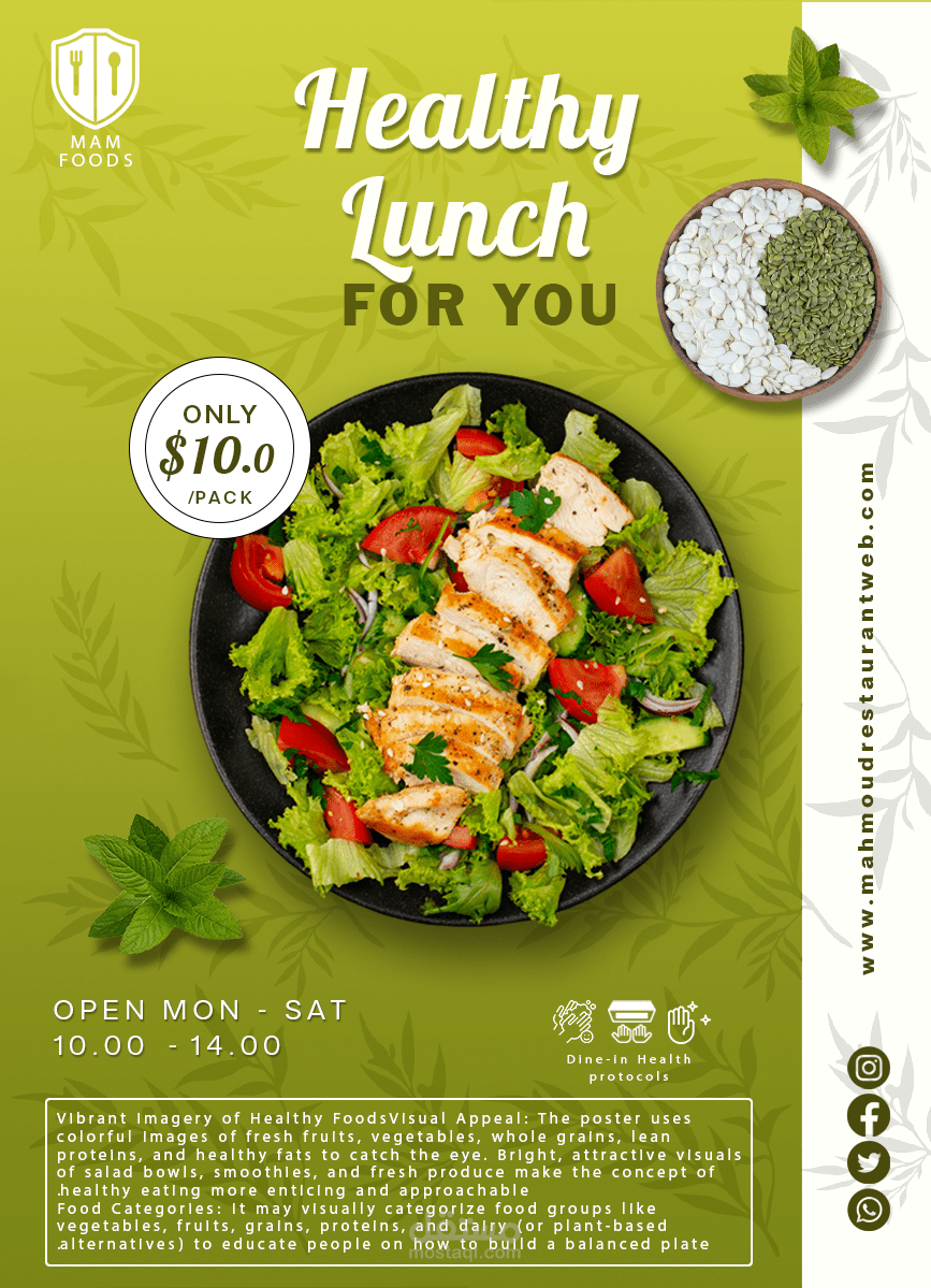 تصميم توعوي عن الطعام الصحي | Healthy Food Awareness Design
