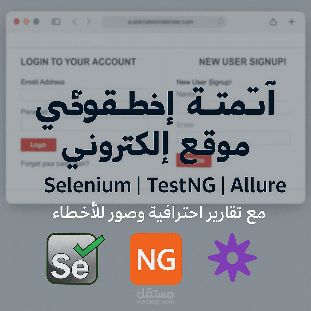 مشروع أتمتة اختبارات واجهات موقع AutomationExercise.com