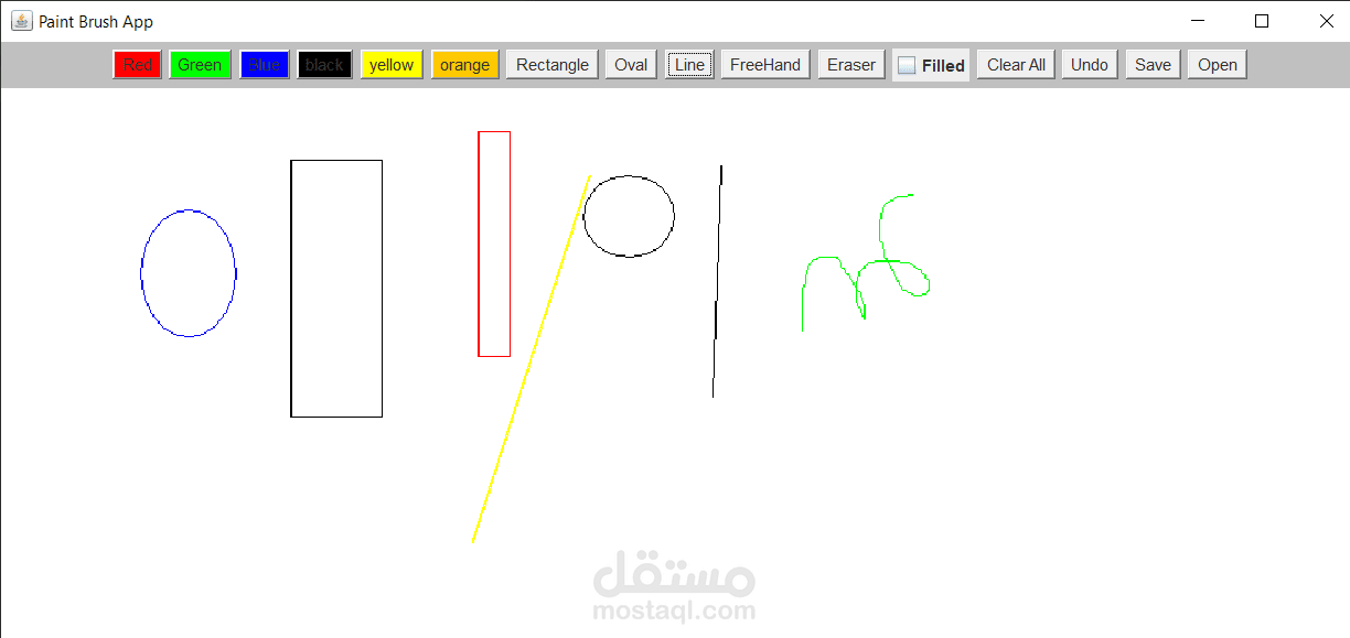 Paint Brush Project using Java programmming language