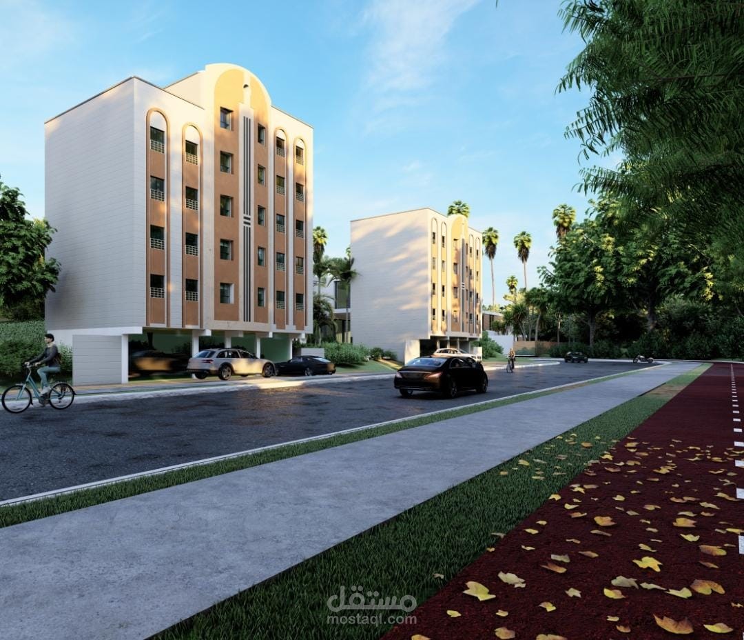 تصميم واجهات معمارية لمباني سكنية بأسلوب حديث وواقعي