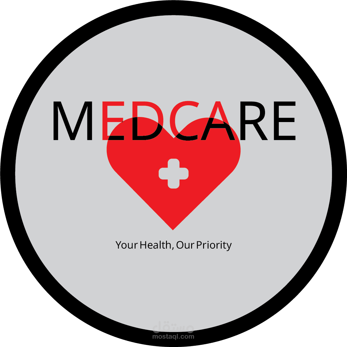 لوجو لخدمة طبية باسم "MedCare"