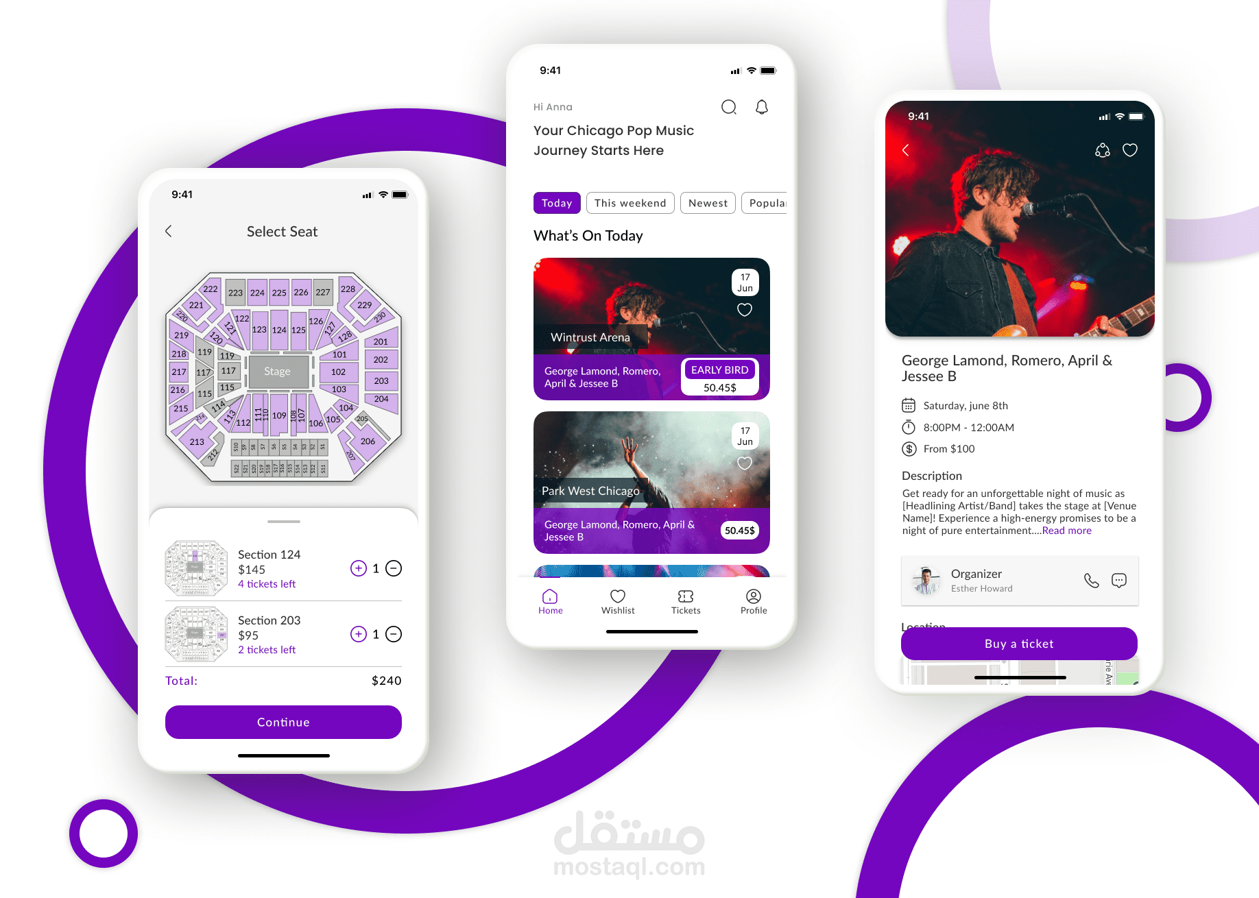 Music event app design
