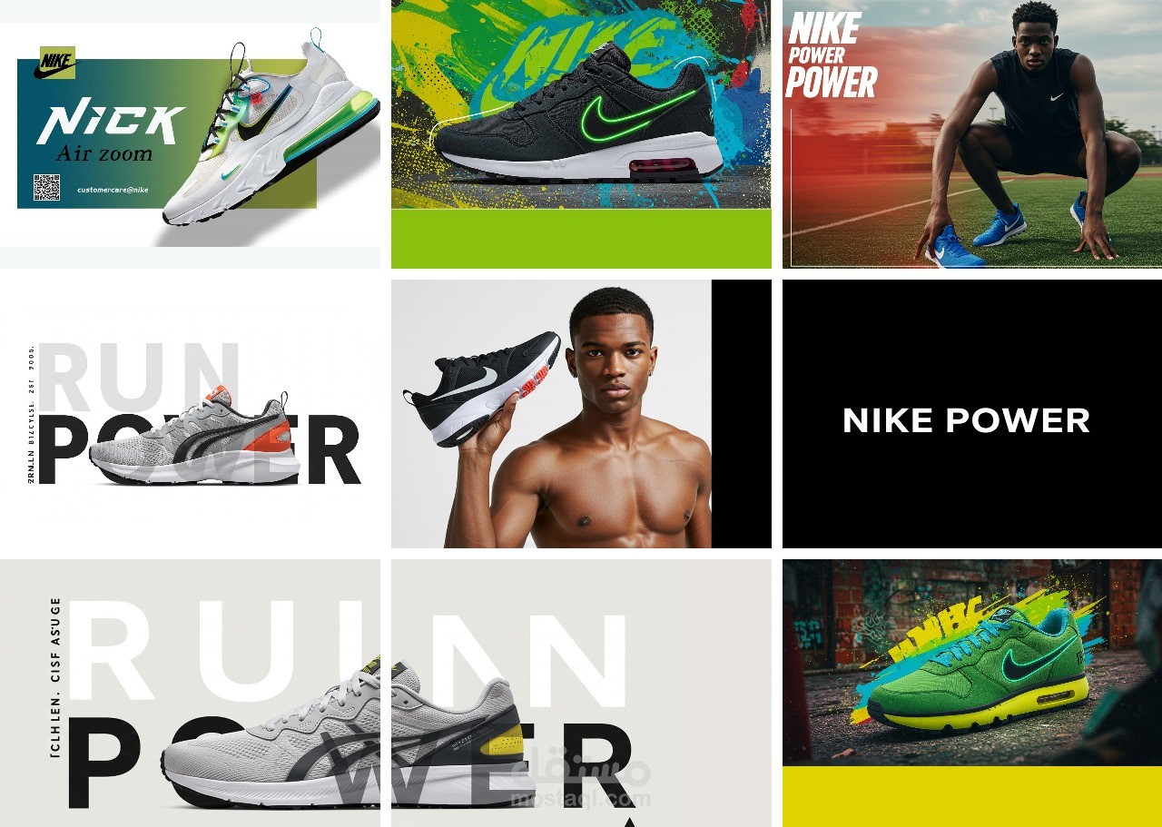 تصميم Nike بأسلوب عصري وبصري قوي