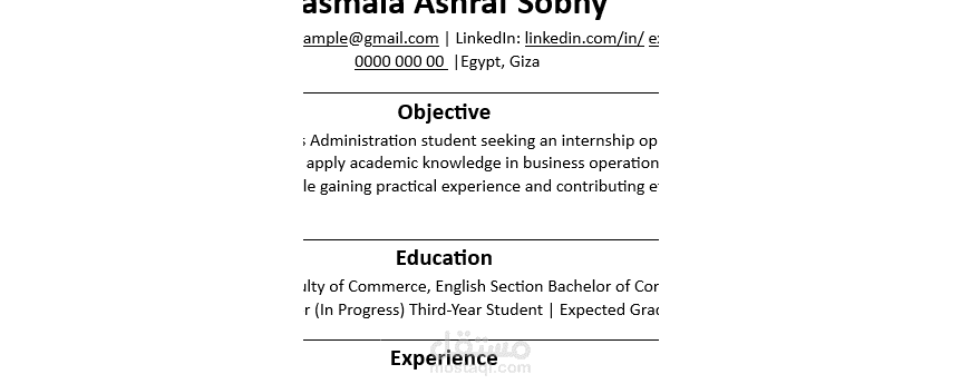 تصميم سيرة ذاتية احترافية باستخدام Microsoft Word