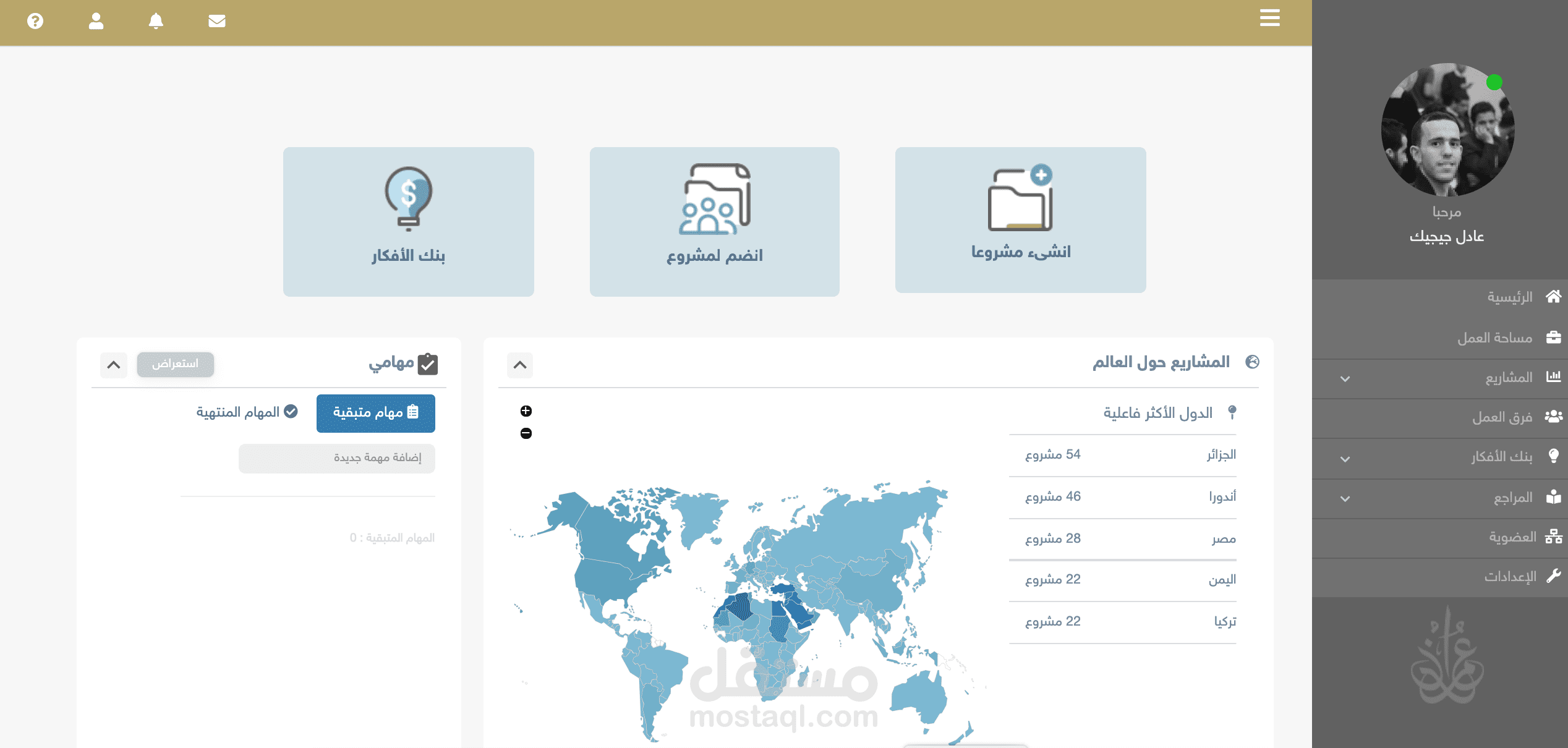 منصة الكترونية للمشاريع