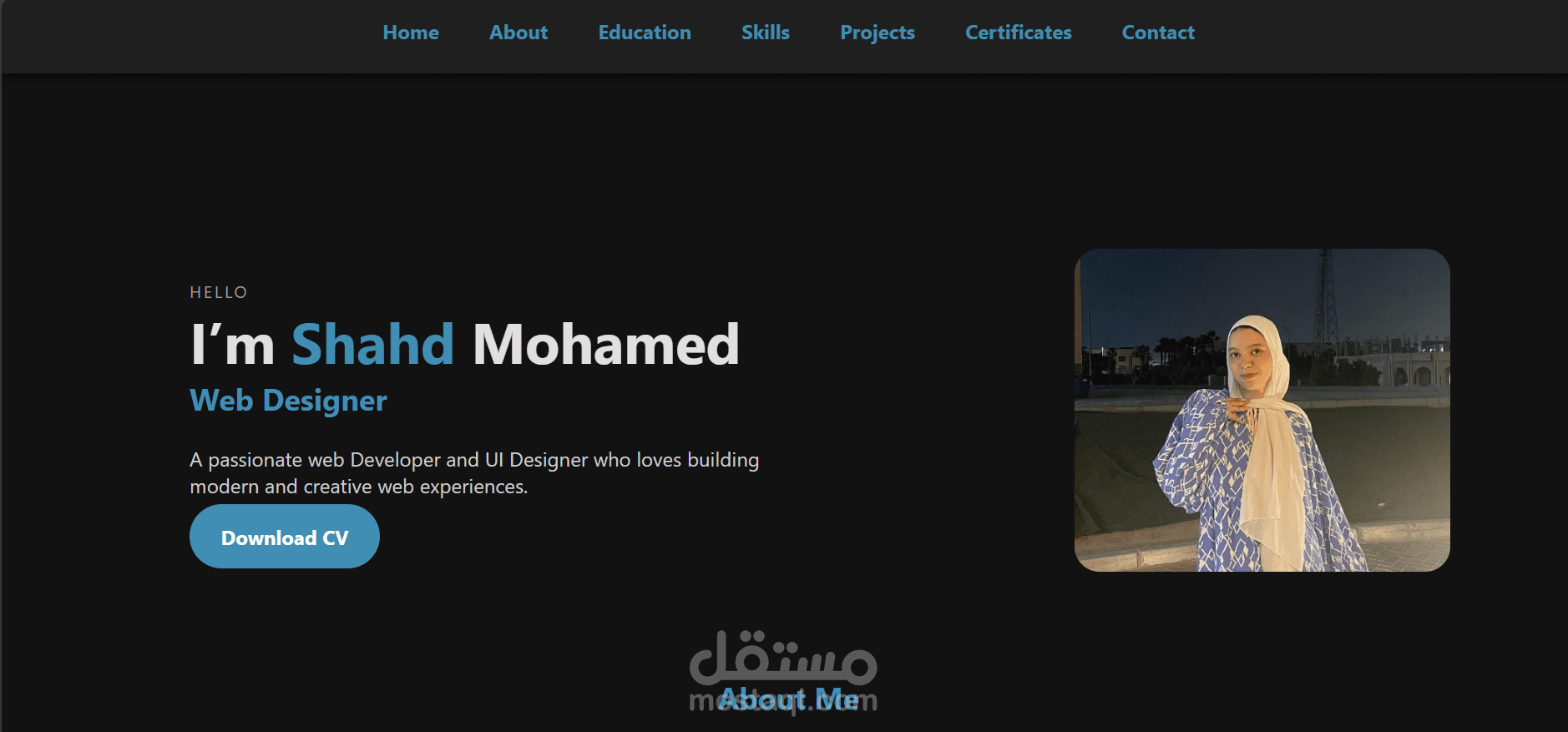 بورتفوليو احترافي لعرض أعمالي باستخدام front-end