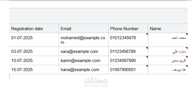 ادخال بيانات