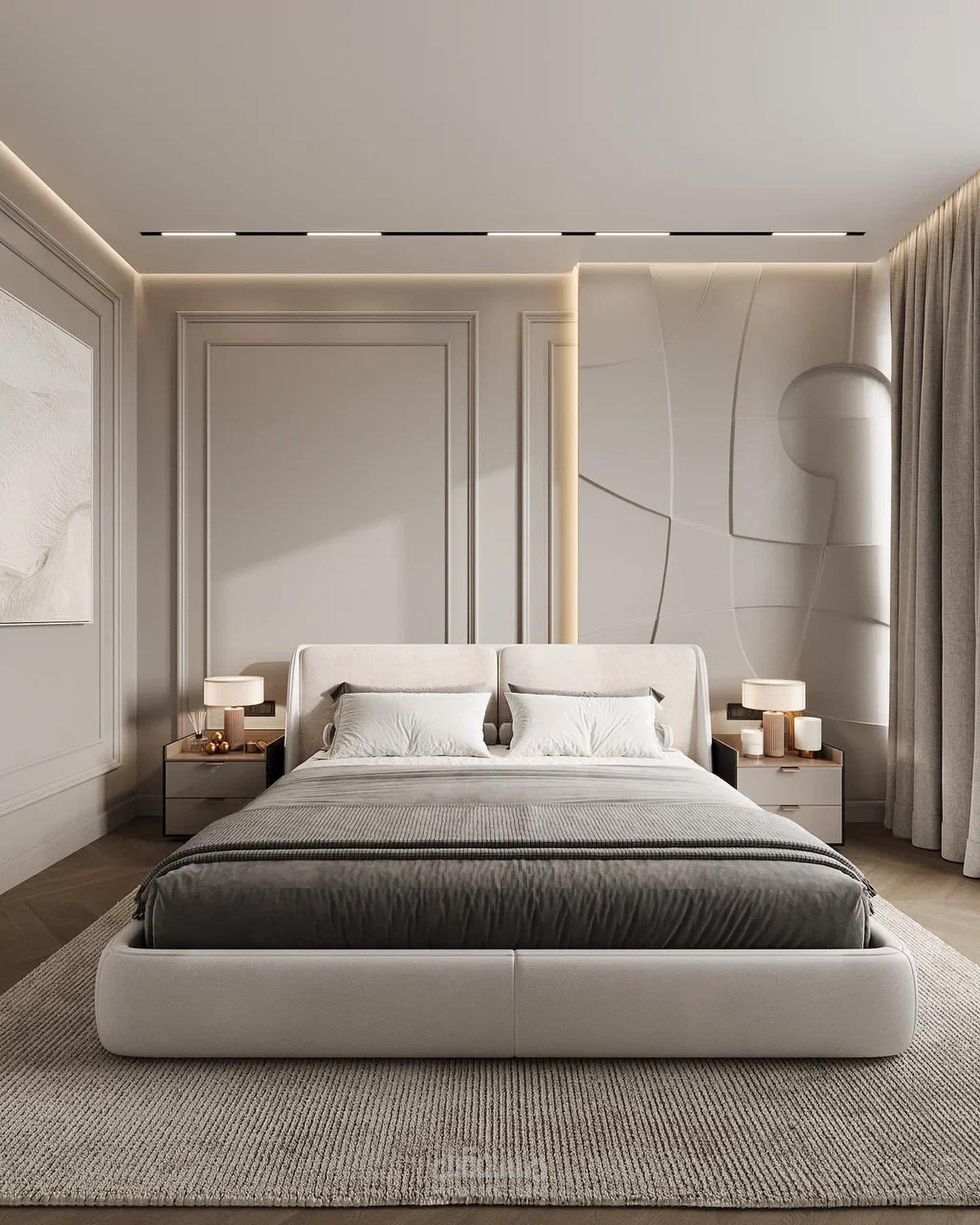 modern master bedroom