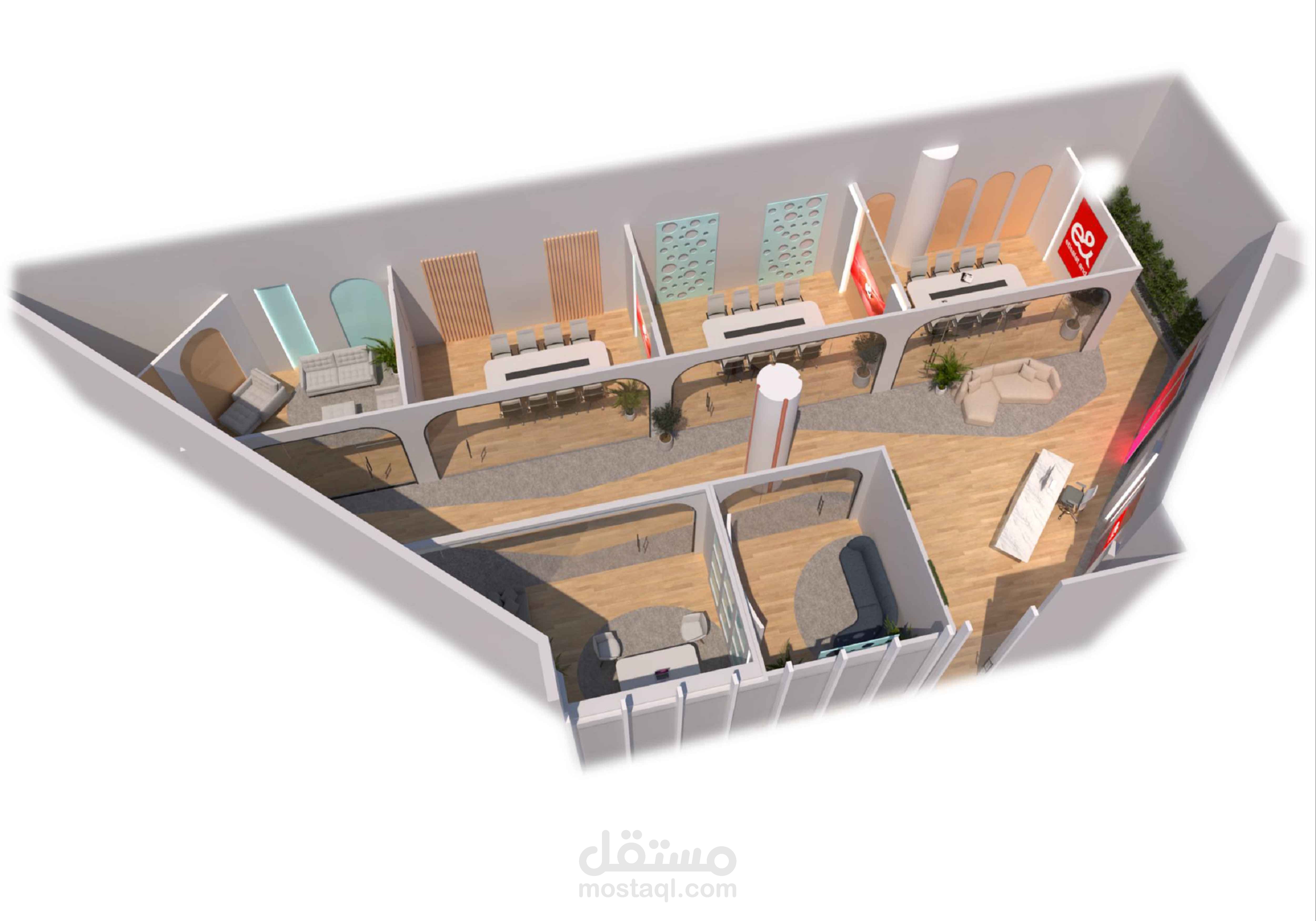 رسومات تنفيذية لتجديد فرع اتصالات بأبوظبي