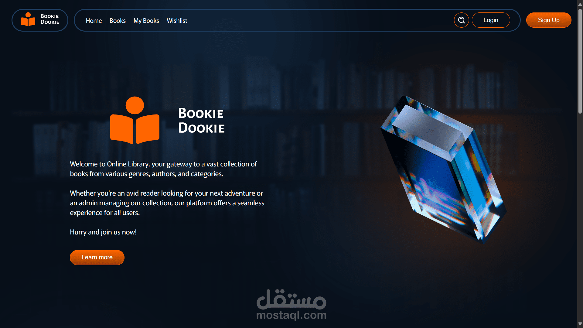 Bookie Dookie - Online Book Library (Front-End, Back-End, UI/UX Design)