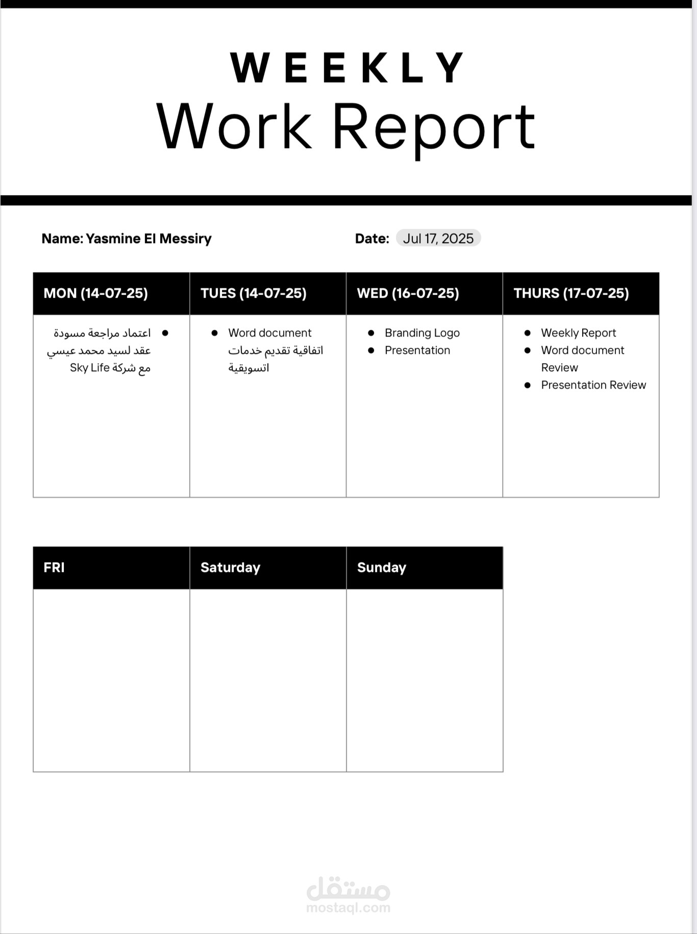 Weekly Report Service