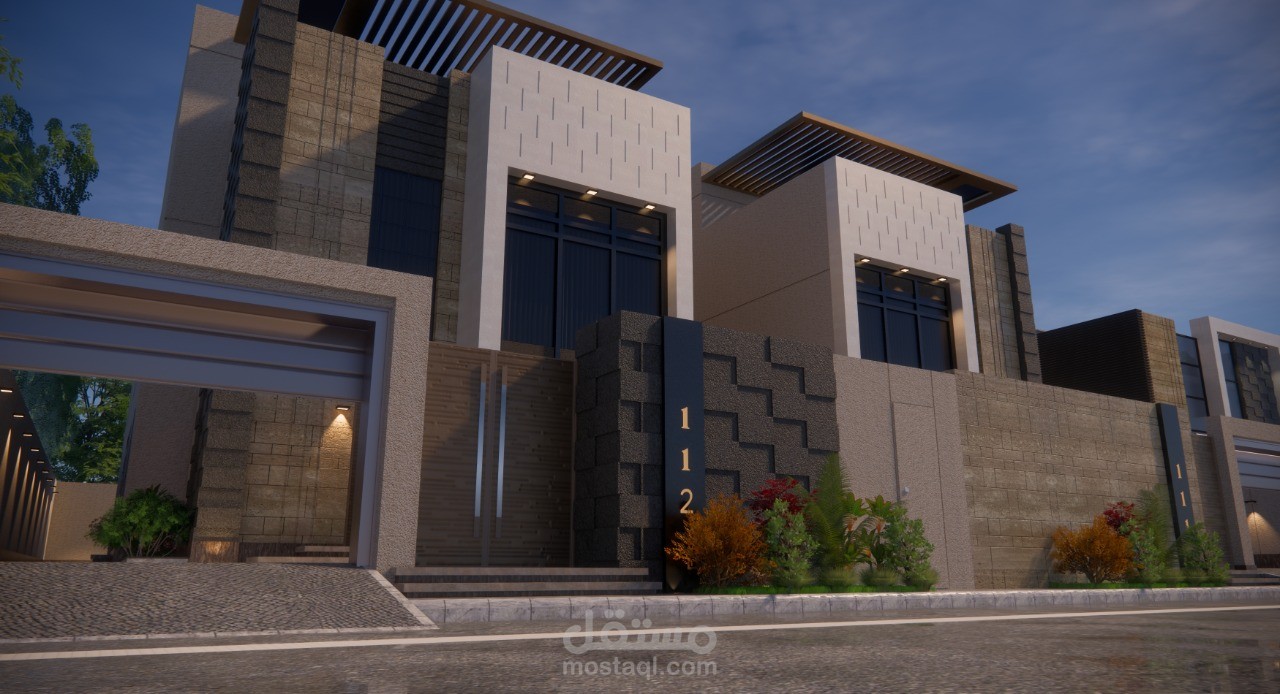 تصميم واجهات فللل هندسة معماريه