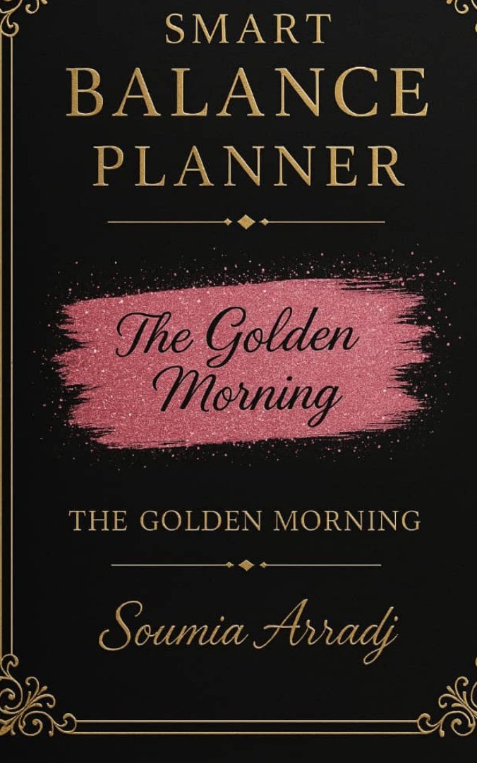 تصميم غلاف بلانر فاخر بعنوان The Golden Morning بأسلوب أنثوي راقٍ