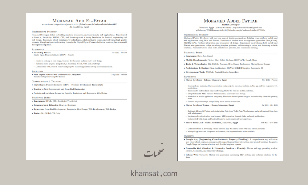 تصميم و كتابه سيره ذاتيه (CV) بتقنيه ATS و Professional templates