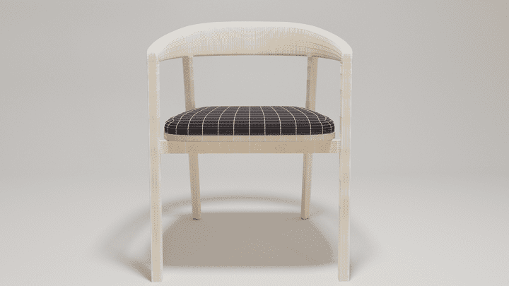 نموذج كرسي خشبي مودرن ثلاثي الأبعاد