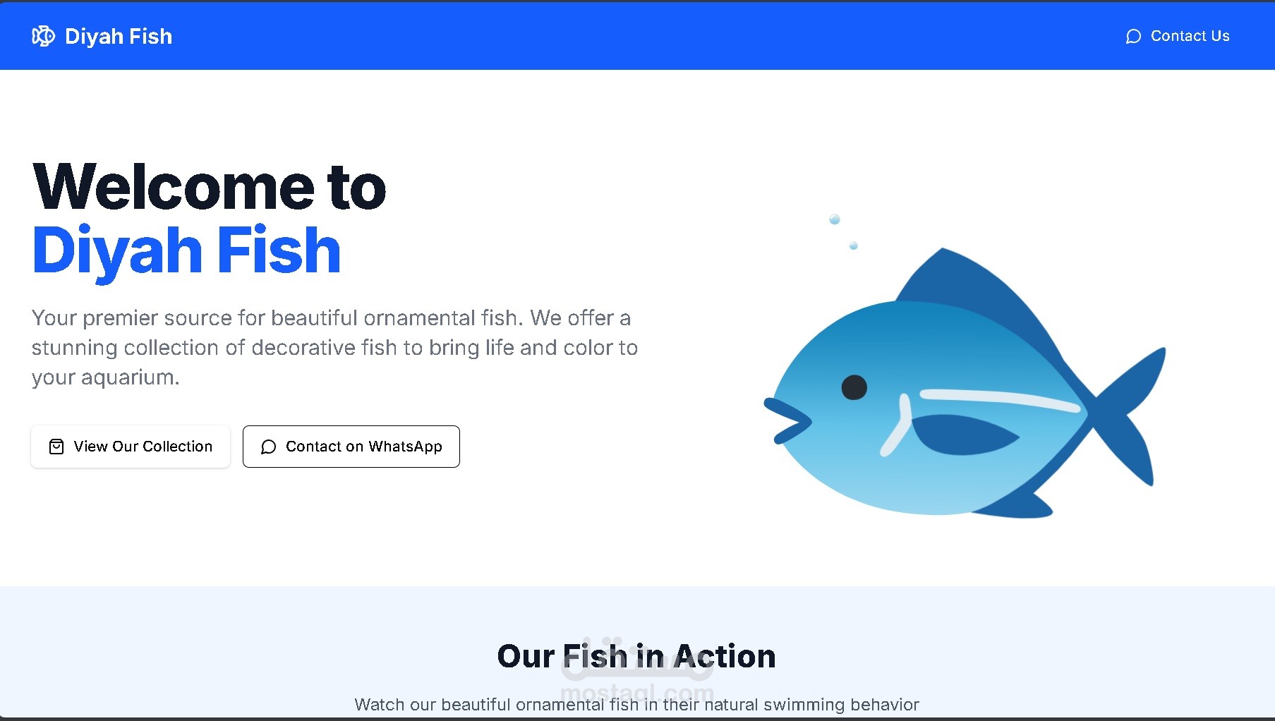 Dhiya's Fish Landing Page