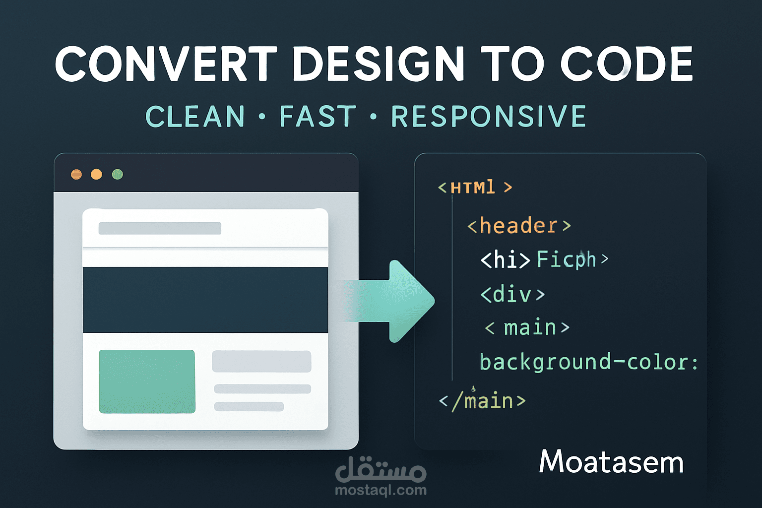 تحويل تصميمك إلى موقع HTML او css احترافي
