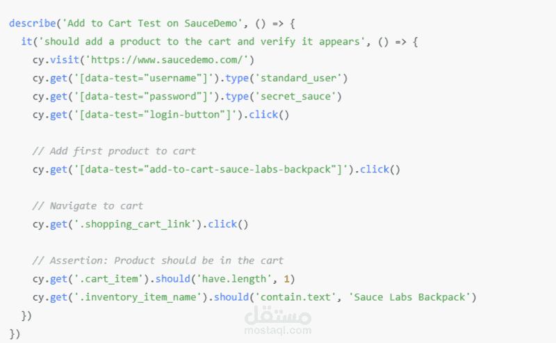 Automated Test Suite for Login and Cart – SauceDemo