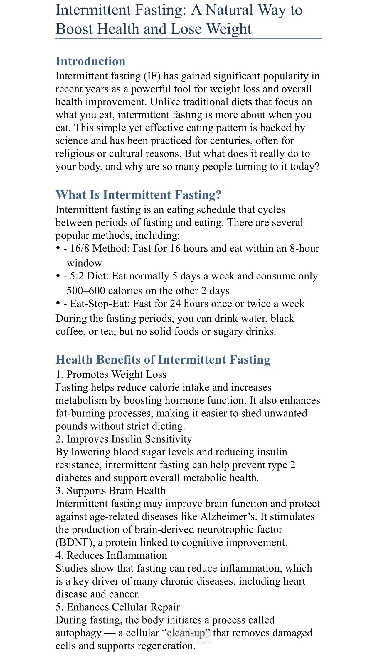 Intermittent Fasting