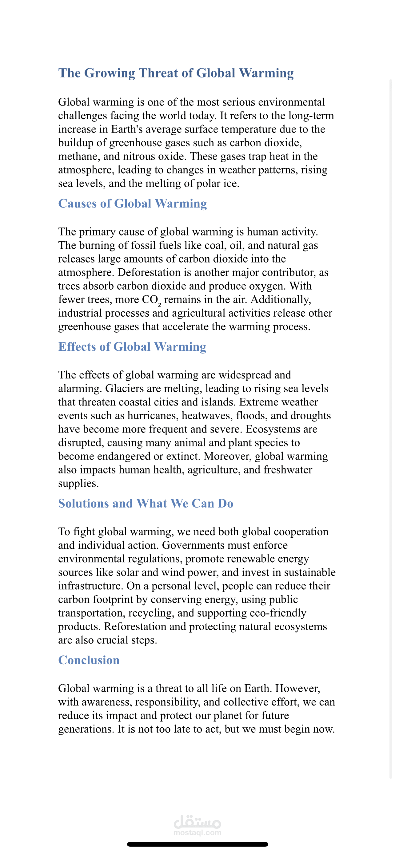 The Growing Threat of Global Warming