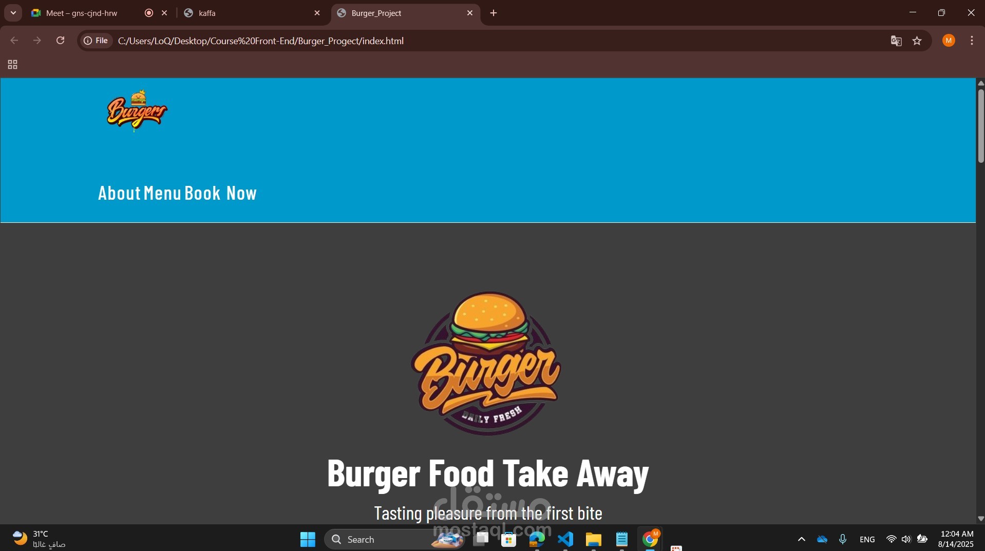 Burger Food Take Away ProJect