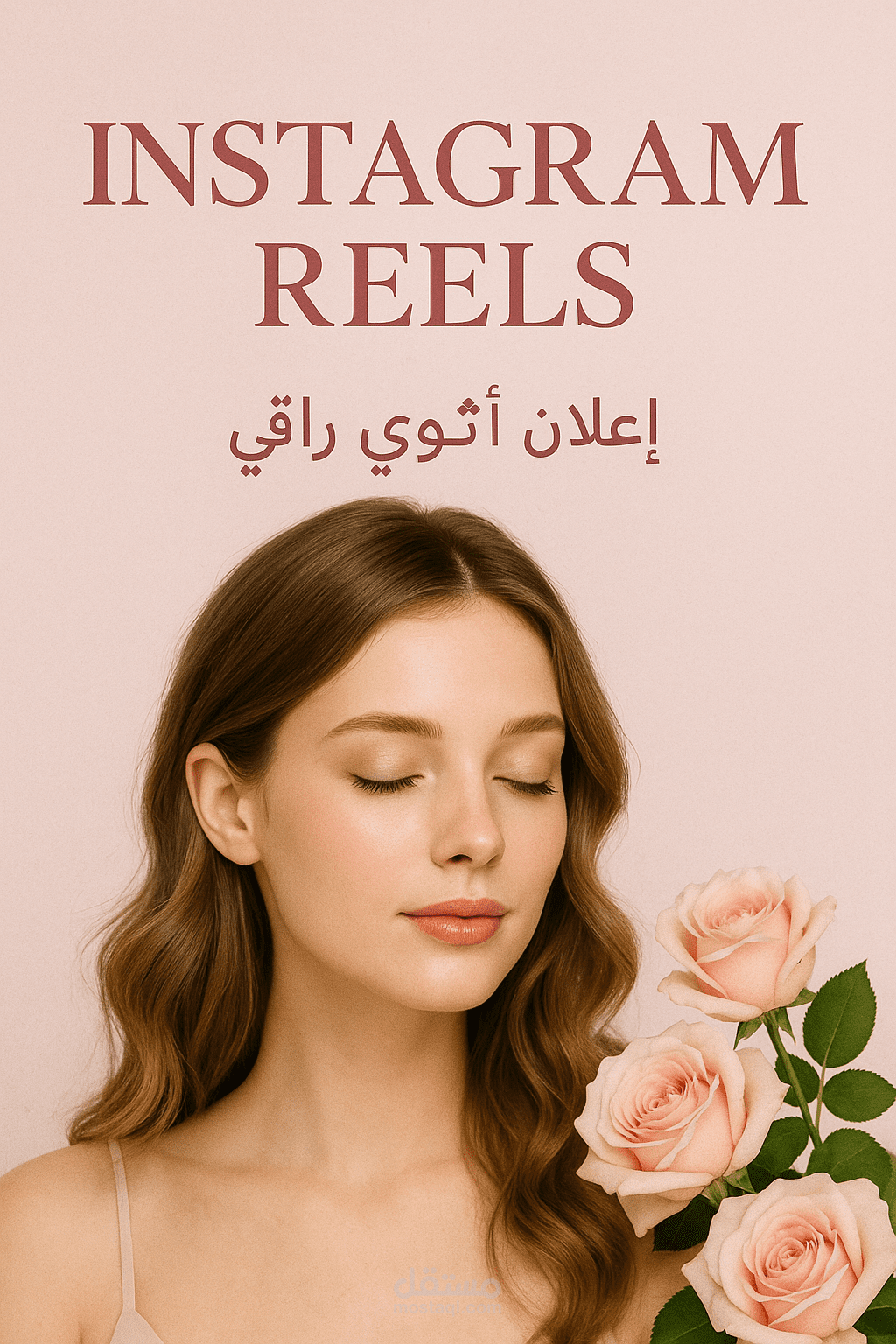 تصميم محتوى ريلز جمالي للانستغرام - اعلان انثوي راقٍ يجذب الزبونات