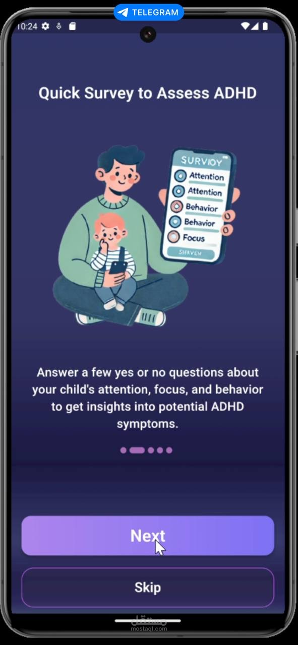Mobile app for diagnosis and support children with ADHD