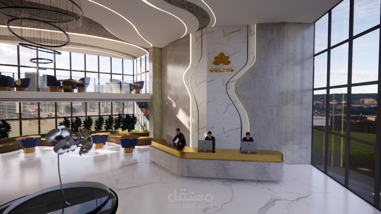 تصميم بهو فندق