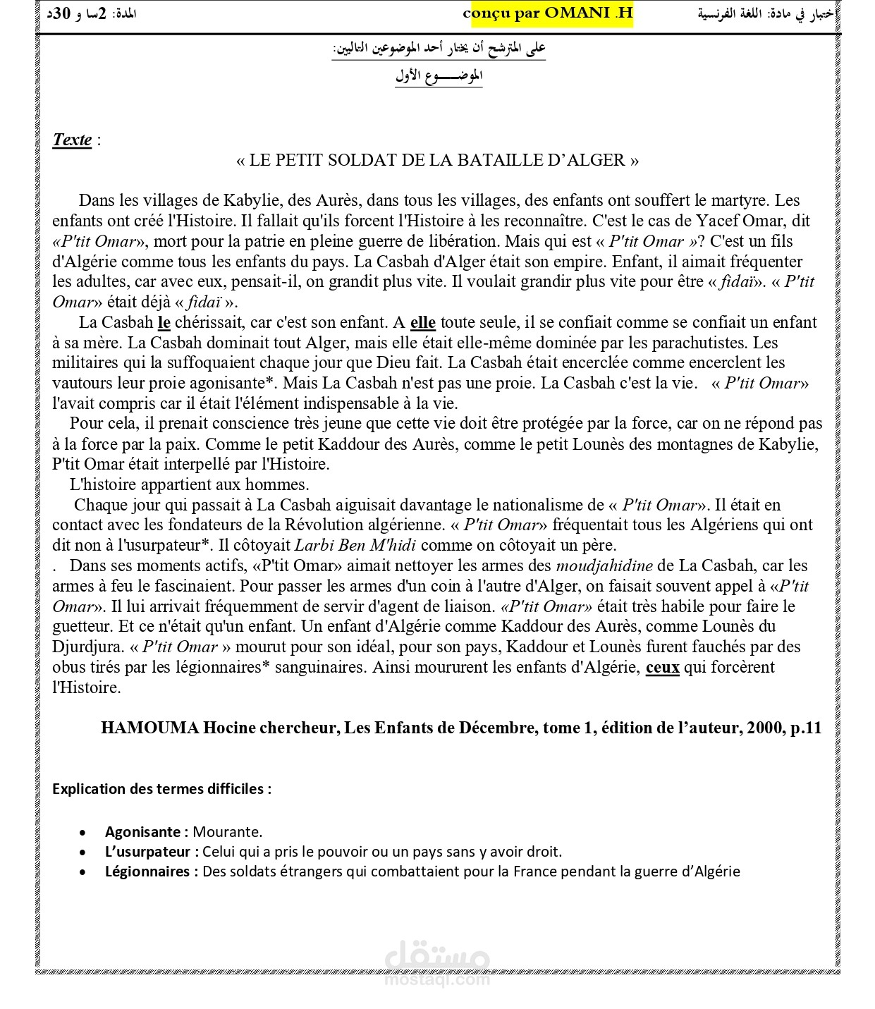 Enseignate de francais