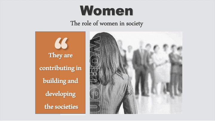 The role of women in society presentation