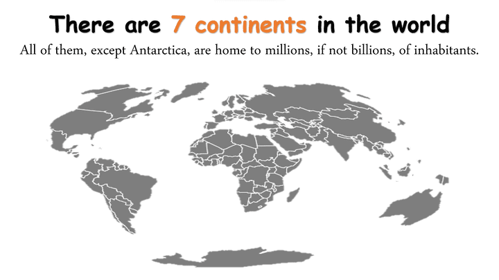 There are 7 continents in the world presentation