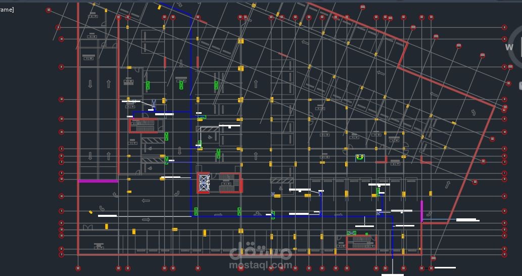 مشروع صرف وتغذية لجراج بمبني دور البدروم
