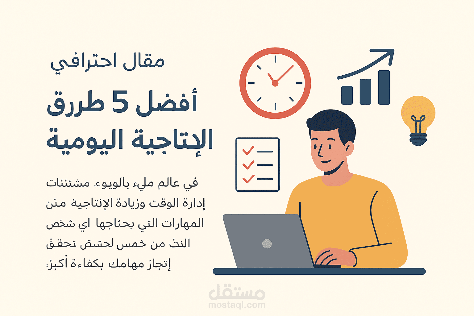 مقال احترافي: أفضل 5 طرق لزيادة الإنتاجية اليومية