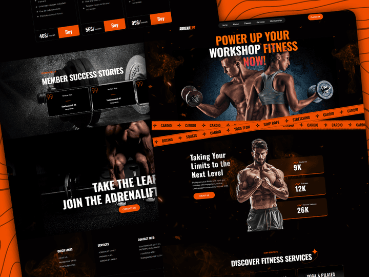 Landing Page Design Adrenalift Gym