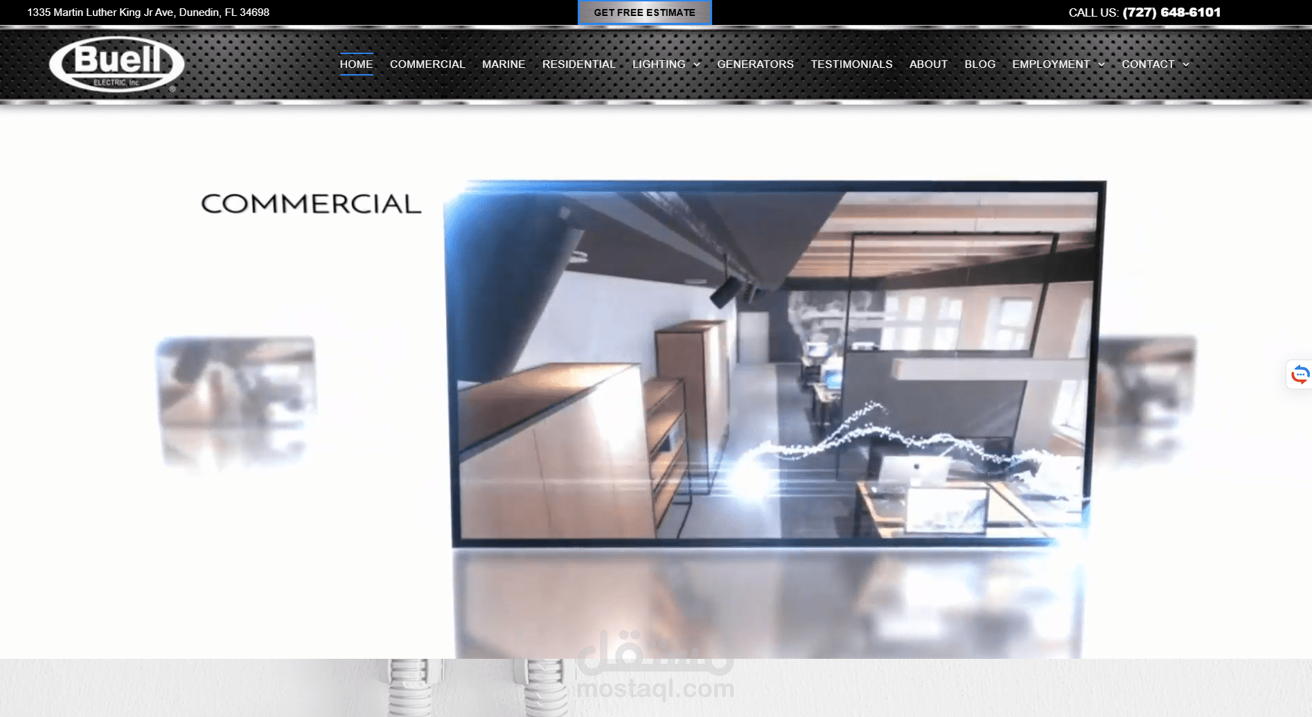 تطوير موقع شركة Buell Electric للخدمات الكهربائية