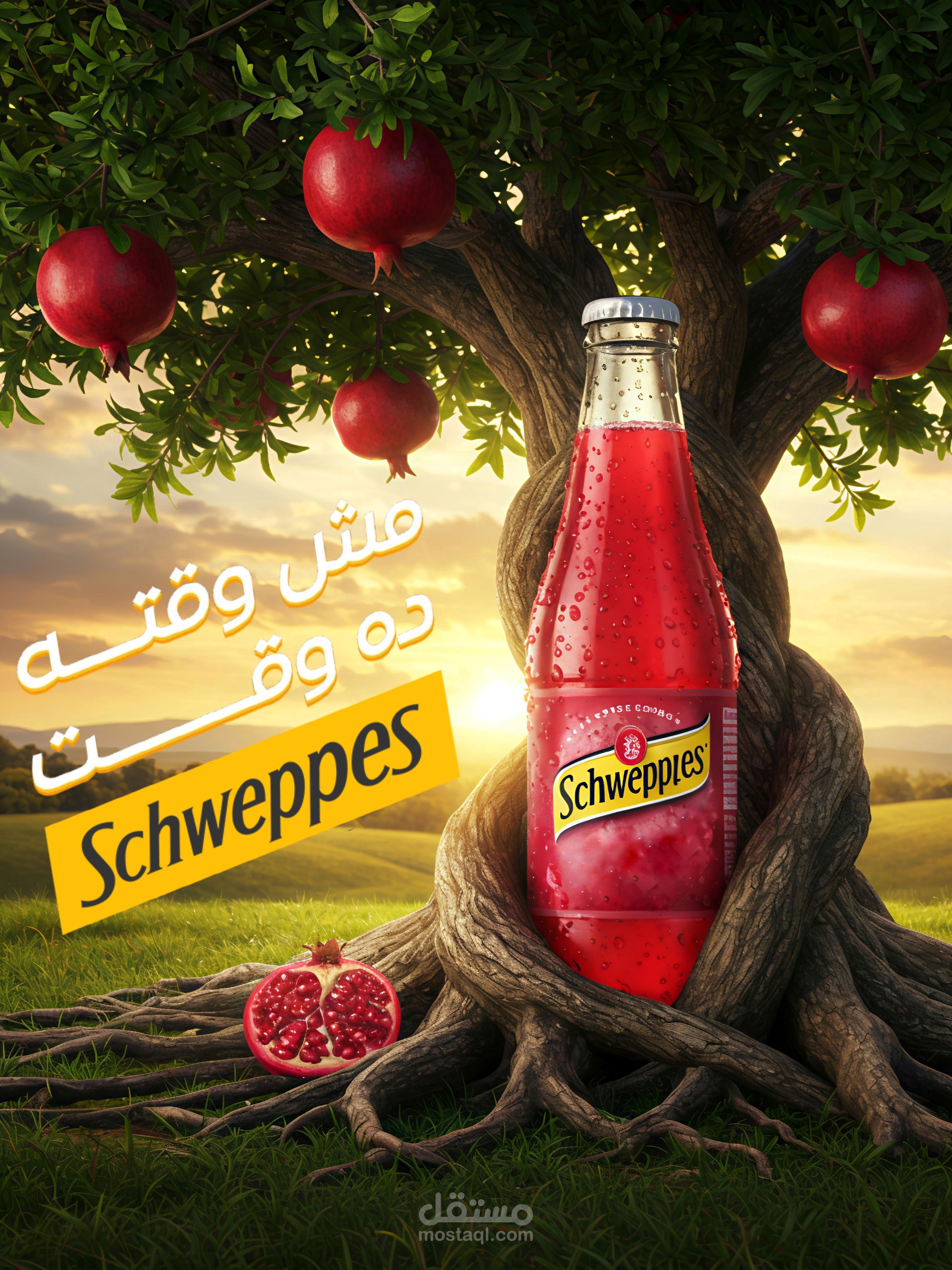 إعلان ترويجي لمشروب Schweppes بالرمان