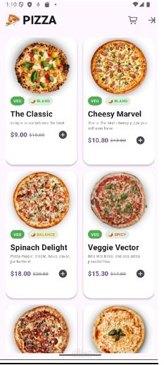 pizza app using flutter