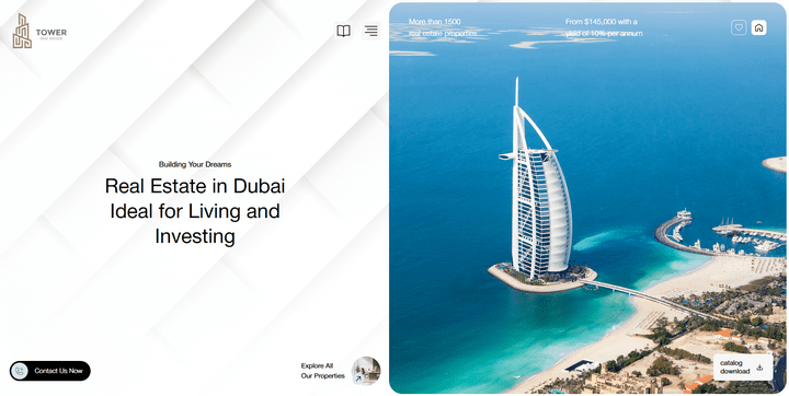 Tower landing page