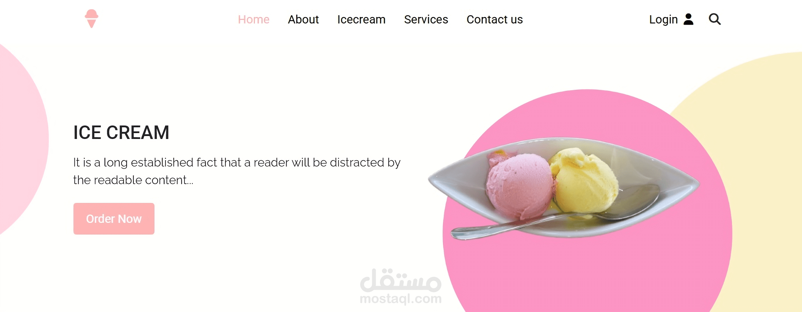 ice cream - landing page