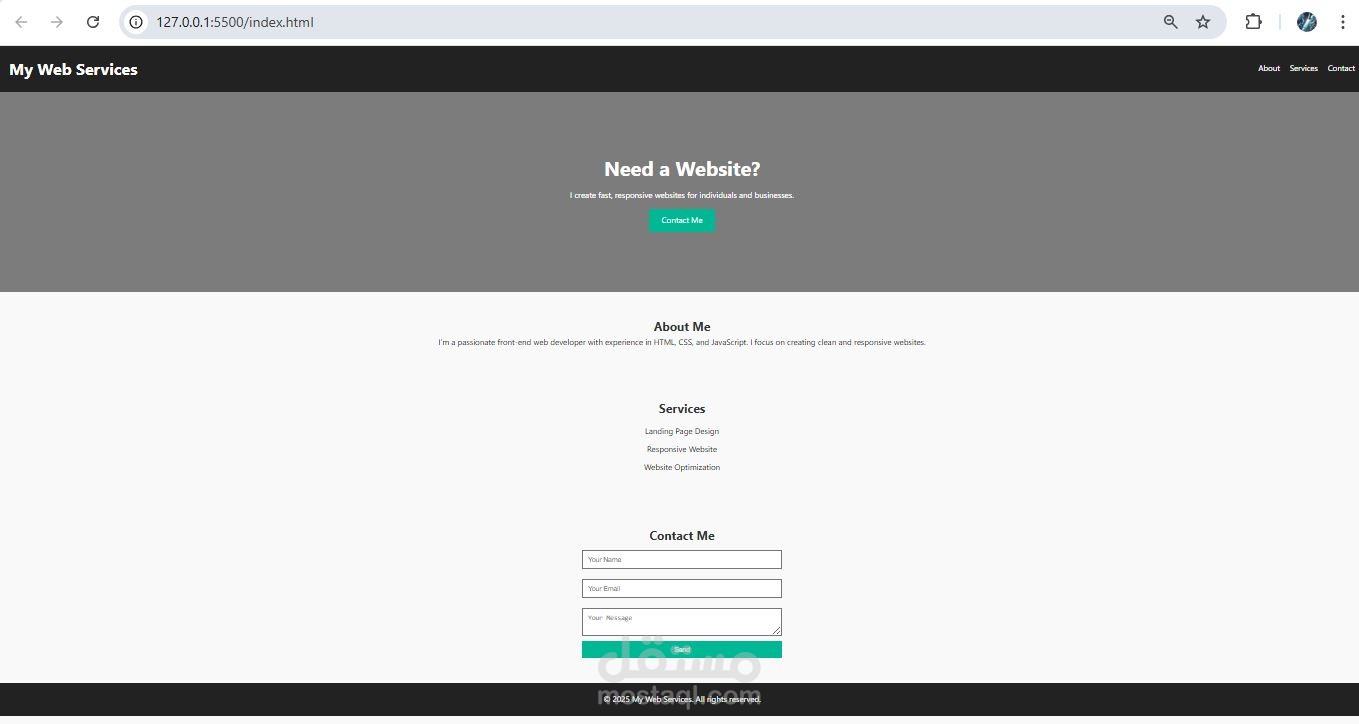 تصميم وبرمجة موقع شخصي باستخدام HTML وCSS وJavaScript