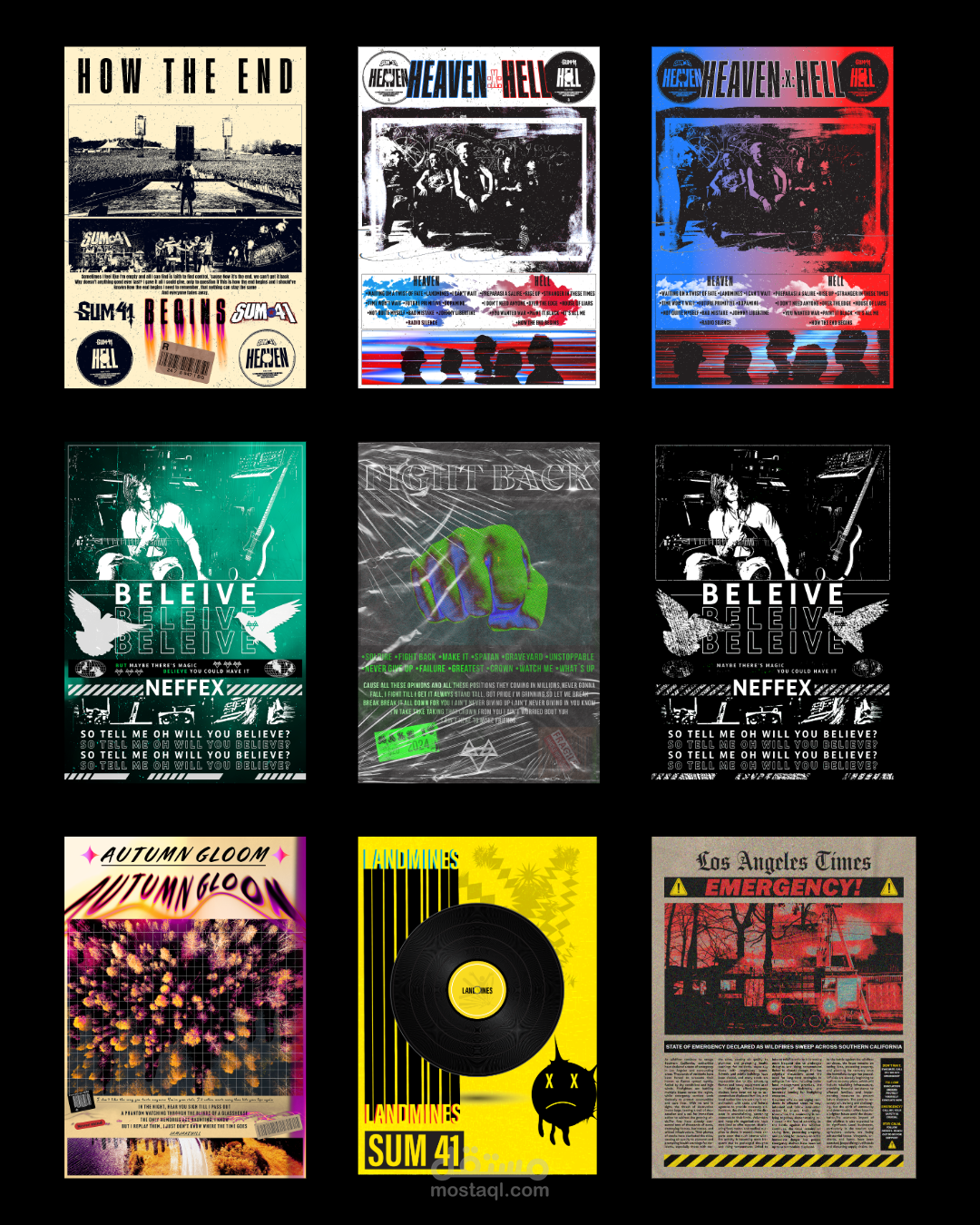 A set of vintage poster design for multiple clients - بوستر ديزاين