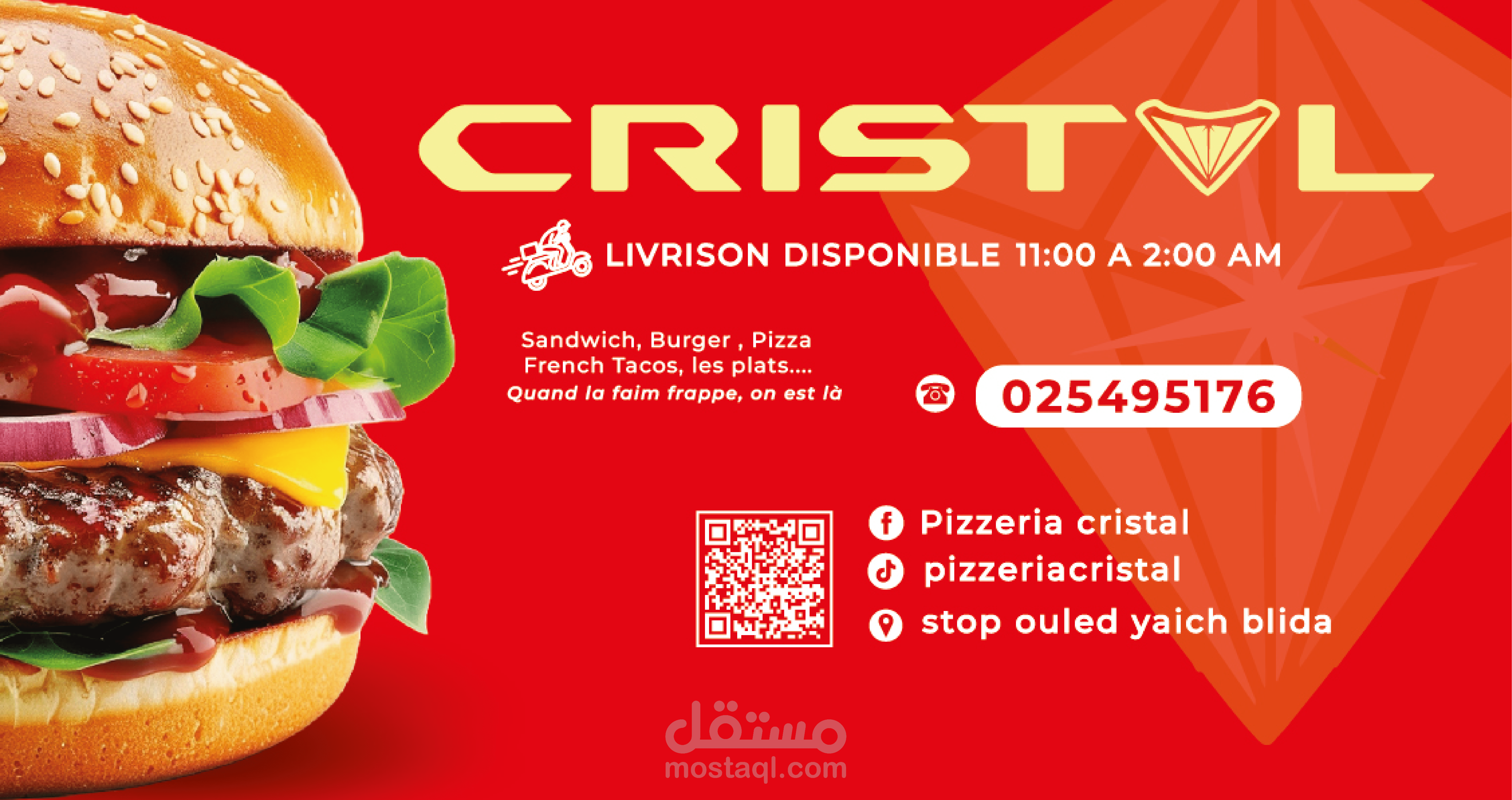 تصميم بطاقة عمل أنيقة لمطعم Cristal