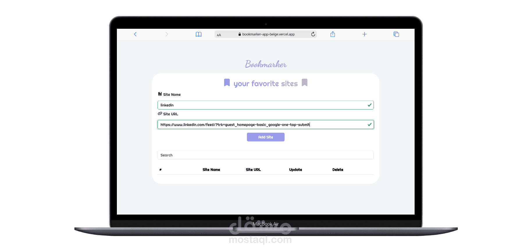 Bookmarker App