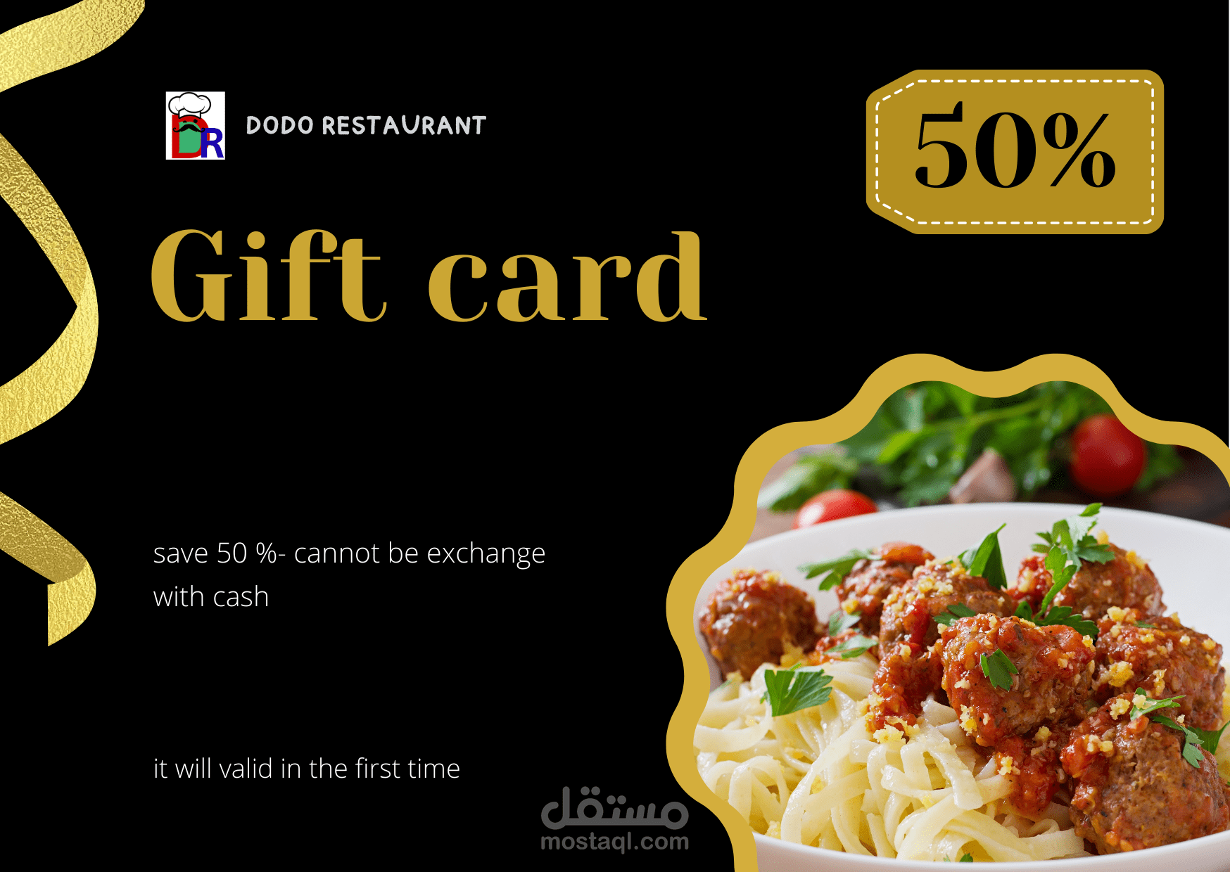 i made gift card for  an restaurant