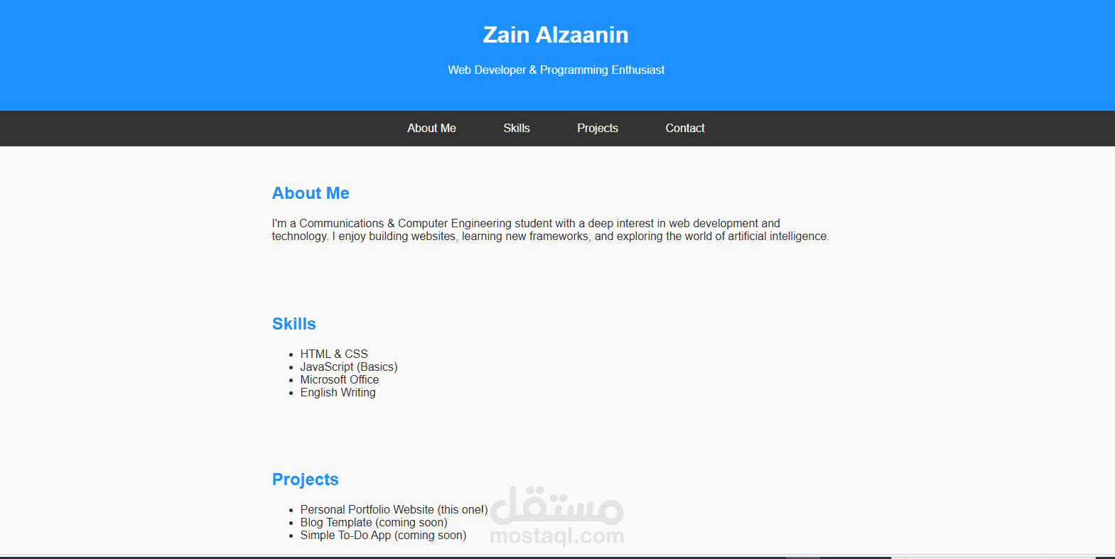 Personal Portfolio Website