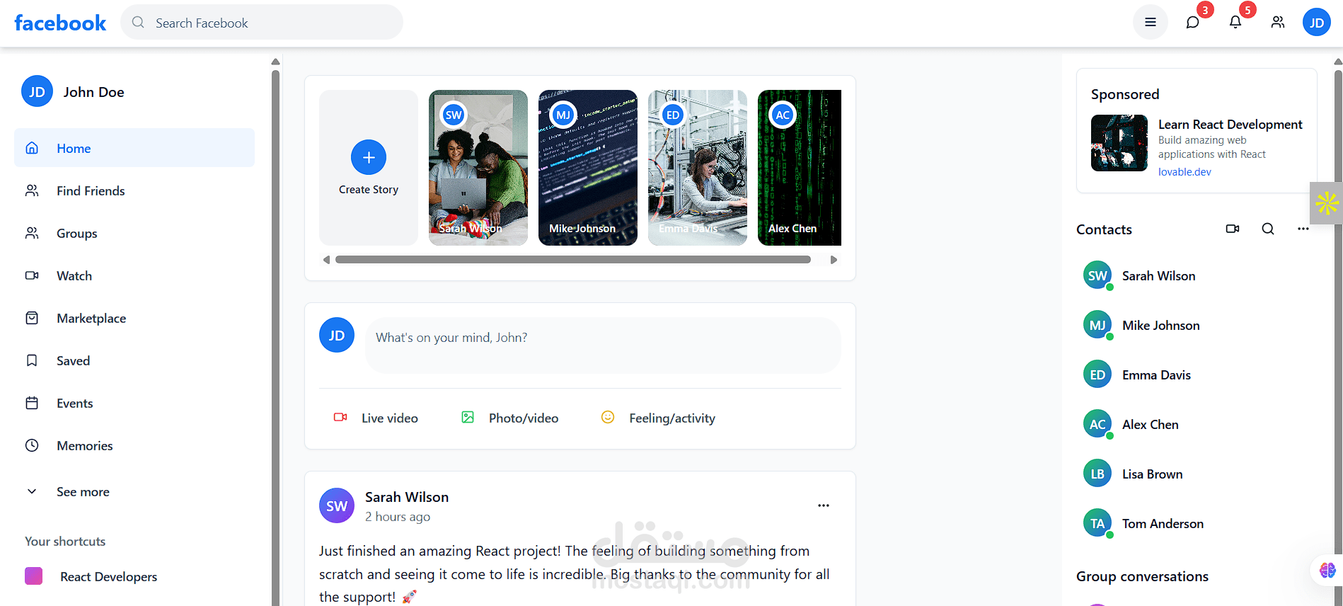 A replica of facebook