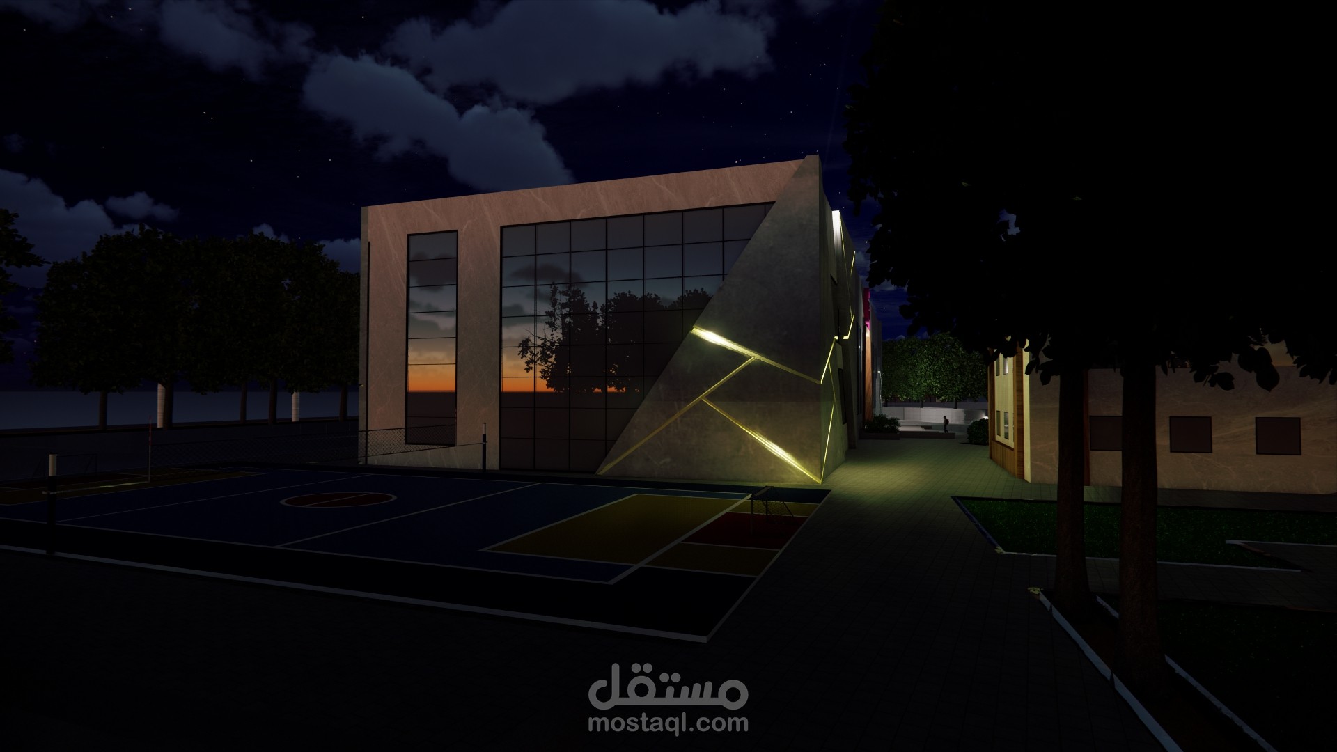 تصميم مجمع رياضي