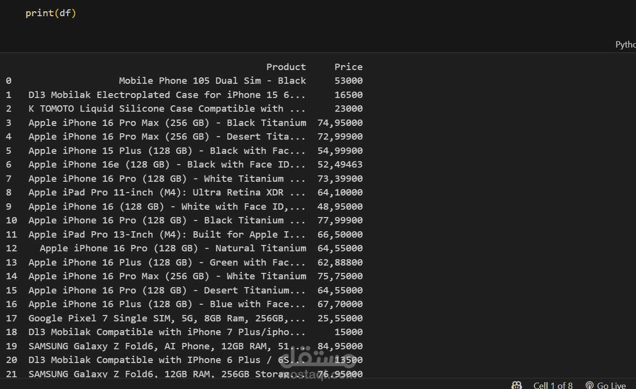 Web scraping Amazon product data using Python and Selenium