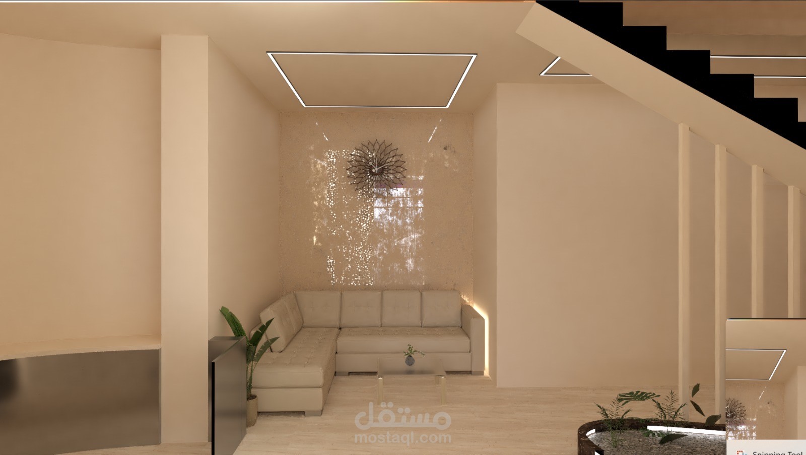 تصميم داخلي لقسم استقبال في شركة