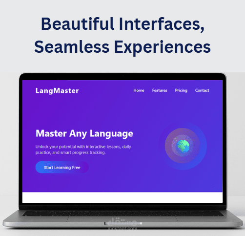 تصميم واجهة صفحة هبوط لتطبيق تعليمي باستخدام HTML وCSS